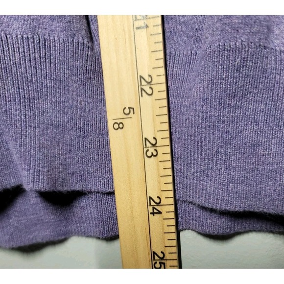 Polo Ralph Lauren Sweater Mens Med. Pima Cotton V-Neck Purple Preppy Solid Light - Picture 6 of 7